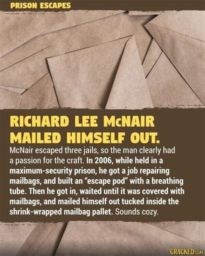 Richard Lee McNair Escaped Prison By Mailing Himself Out Of It